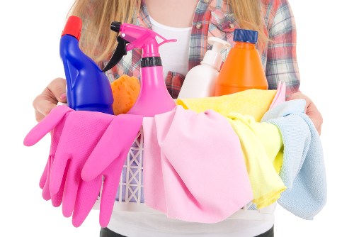 Professional sofa cleaning in a modern living room