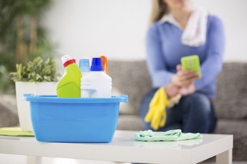 Professional deep rug cleaning process in a home setting