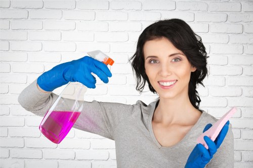 Steam cleaning a living room sofa